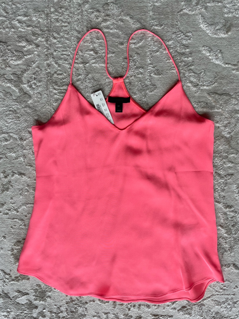 J. Crew 100% Silk Coral spaghetti Strap Tank Top